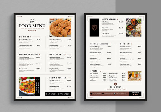 Food Menu Template Layout