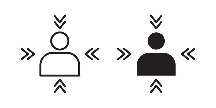 Customer centricity icon flat outline in black