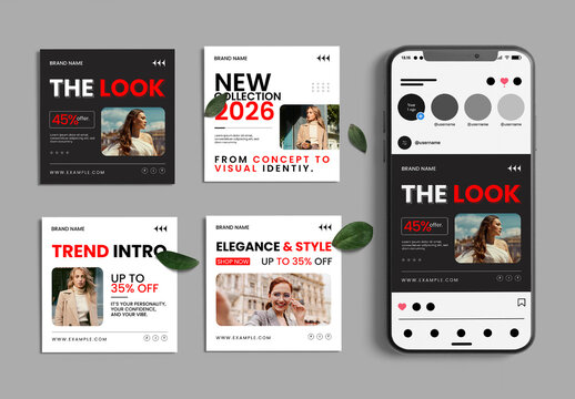 Minimalist Fashion Social Media Layout
