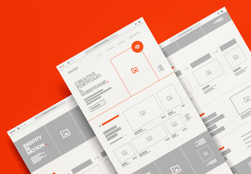 Modern Creative Portfolio Landing Page Wireframe Design Template