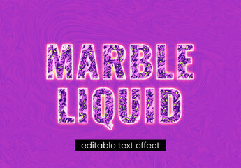 Purple Marble Liquid Texture Editable Text Effect