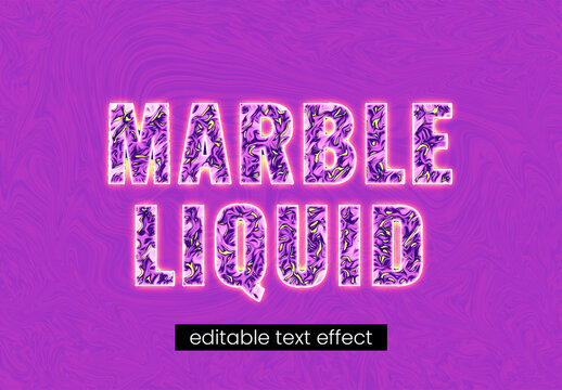 Purple Marble Liquid Texture Editable Text Effect