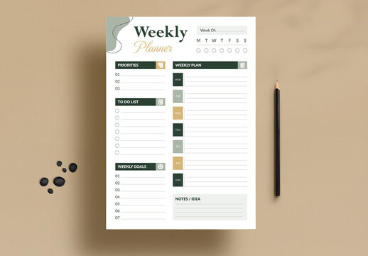 Weekly Planner Template Layout