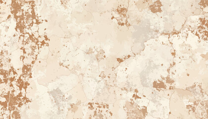 Fototapeta premium Vector beige grunge texture, rusty distressed cracked concrete background, abstract weathered wall surface, antique paint peeling backdrop, rustic aged plaster design, modern banner copy space.