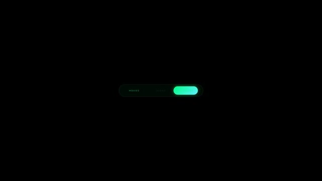 Glowing Neon Dark Mode Navigation Menu with Movies Tab Selected