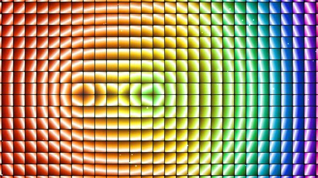 Vibrant rainbow grid motion background, with pulsing light, waves and geometric, square pattern for, modern digital and, creative projects