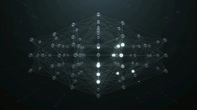 Futuristic digital network mesh with connected glowing nodes