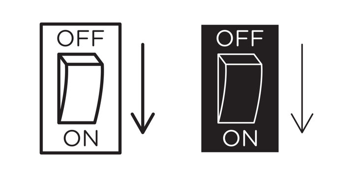 Light switch off icon flat outline in black
