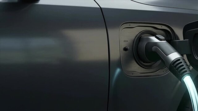 Glowing energy pulse through an electric vehicle charging cable