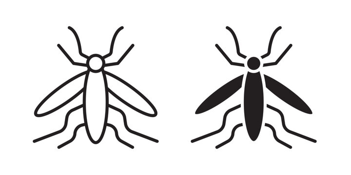 Mosquito icon flat outline in black