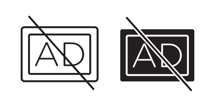No audio description icon flat outline in black