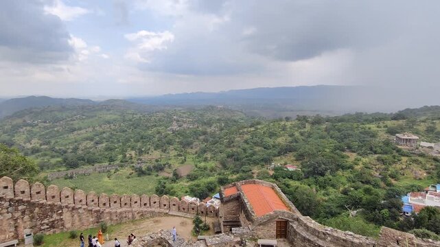 Kumbhalgarh, Rajasthan, India 15 September 2026: Time Lapse Footage of Kumbhalgarh Fort shot against a beautiful sky during daylight