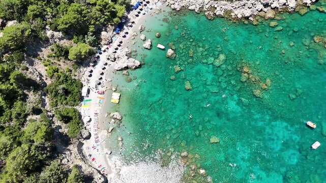 Rhodos Anthony Quinn Beach Drone Fly Over Quality 4K