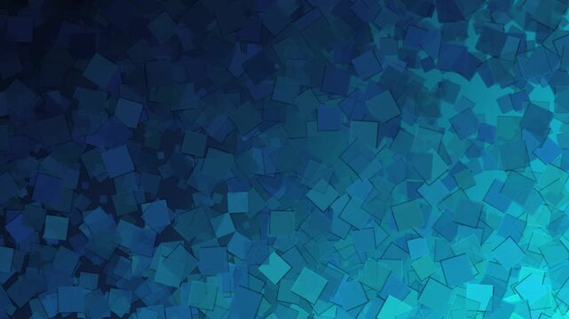 Geometric blue squares pattern moving and shifting in abstract motion a dense grid