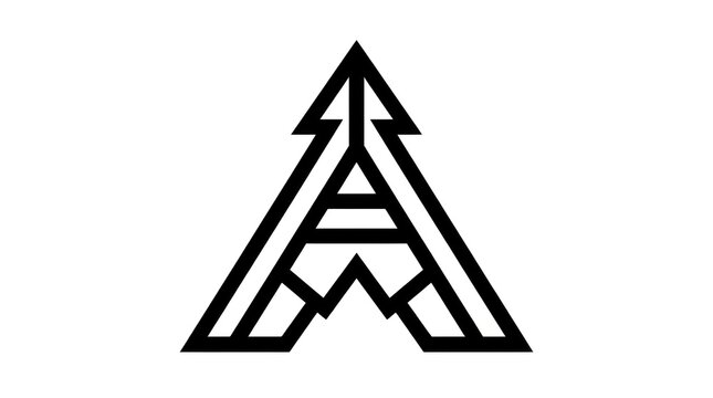 Geometric abstract shape symbol representing growth and direction