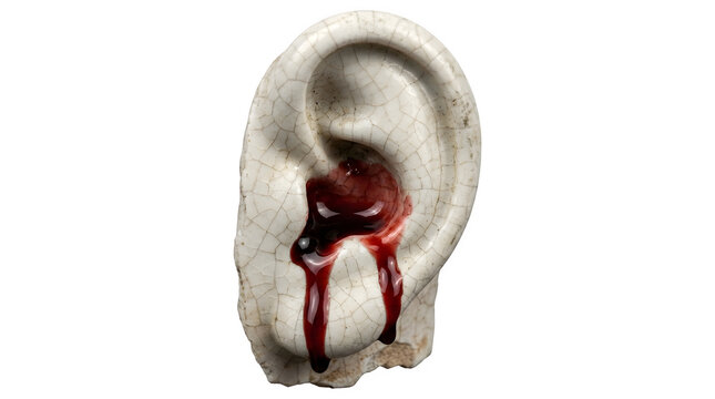 Anatomical illustration of human ear with highlighted Eustachian tube.