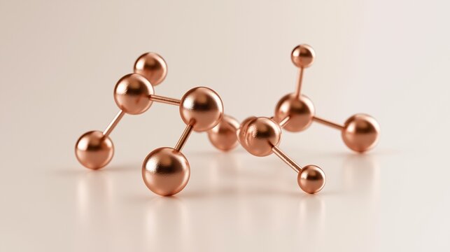 An illustration of copper peptides molecular structure, skincare science