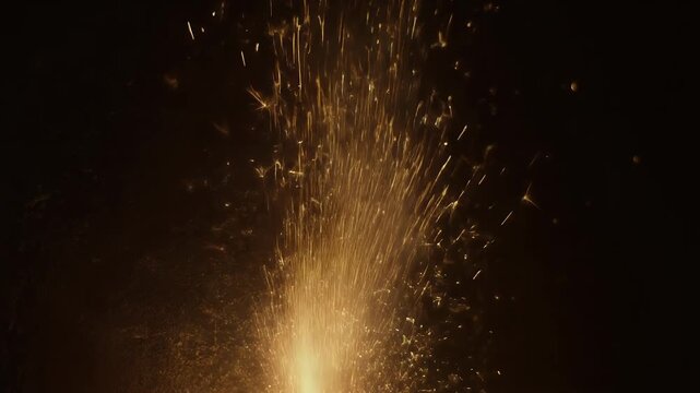 Fire sparks swirling upward in narrow beam of light, optimized for 9-16 loop.
