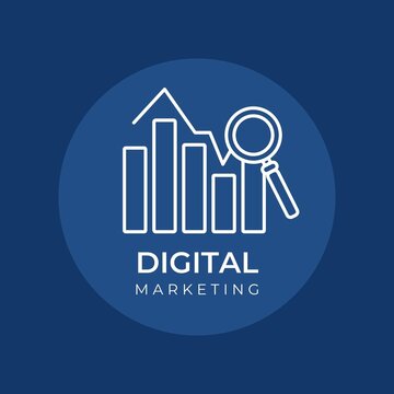 Dark Blue and White Modern Digital Marketing Logo - 1