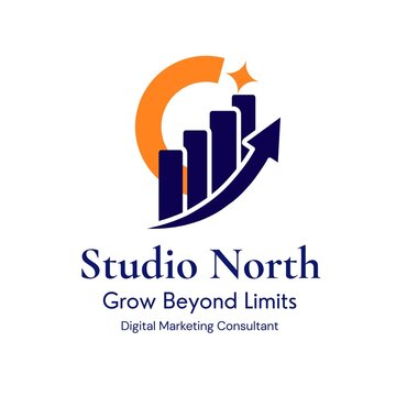 Orange and Blue Modern Digital Marketing Consultant Logo - 1