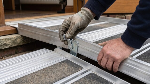 Assembling a Compact Accessibility Ramp for Household Entrance Access