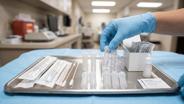 Diagnostic Equipment for Rapid Infection Testing with Organized Supplies