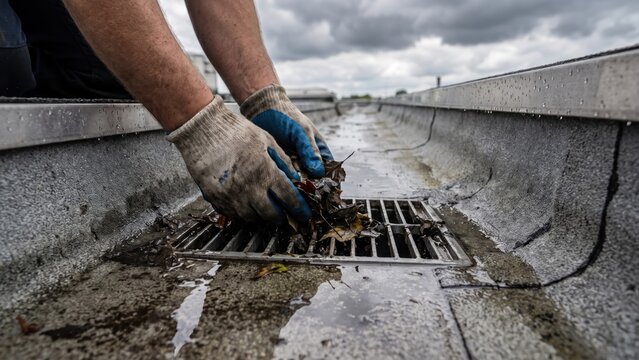 Inspecting Rooftop Drainage System After Extreme Weather Conditions