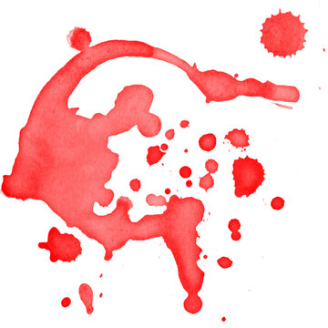 Red paint splash with dripping brush strokes