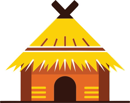 Simple tribal hut icon vector design for travel and tourism