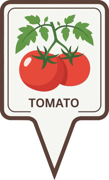 Tomato product location pin label icon vector illustration