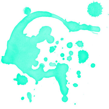 Blue paint splash with dripping brush grunge texture