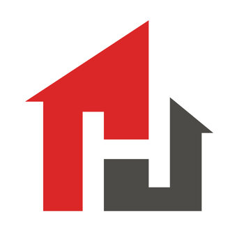 Abstract vector logo combines house and the letter H logo design