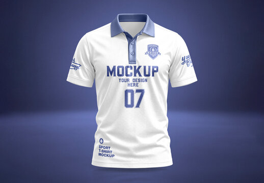 Soccer Polo Shirt Front Template