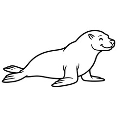 Fototapeta premium Seal Outline Illustration