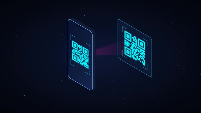 Futuristic Smartphone QR Code Scanner Interface Isometric 3D