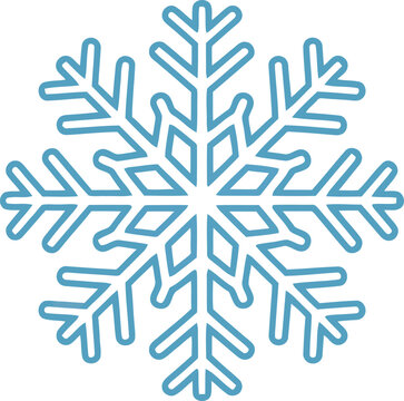 Detailed blue snowflake winter holiday symbol with snowflake, ornament