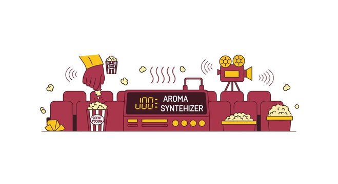 Aroma Synthesizer Illustration for Immersive 4D Cinema Experience