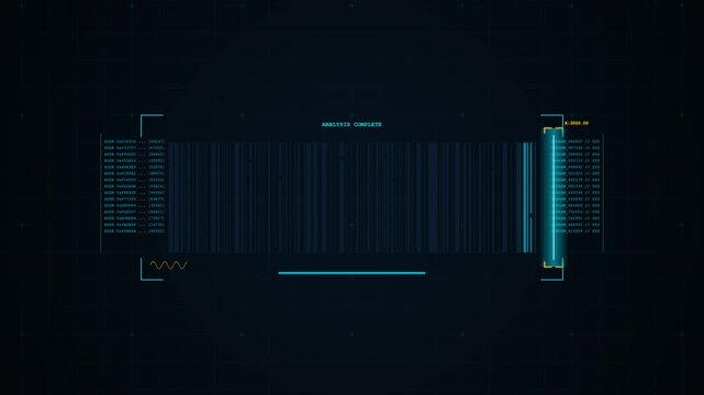 Futuristic Cyber Matrix Barcode Decryption Scanning HUD Interface