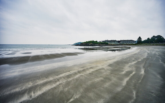 Beach and coastline of York, Maine, New England, United States
