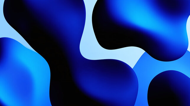 Abstract blue liquid shapes with smooth gradients for modern tech design