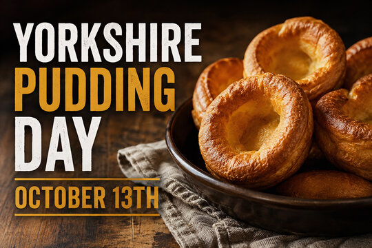 Yorkshire Pudding Day October 13th freshly baked traditional English side dish