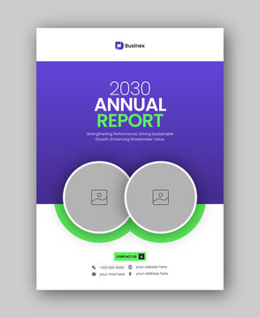 Brochure cover or annual report flyer design template for corporate business agency