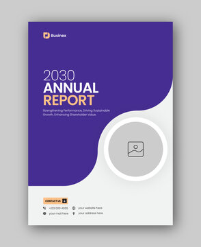Brochure cover or annual report flyer design template for corporate business agency