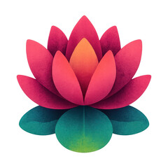 Obraz premium PNG Vibrant lotus flower illustration.