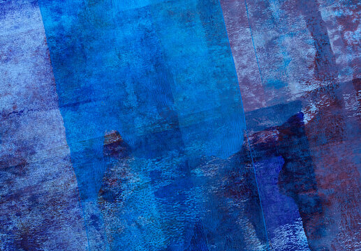 Textured blue surface with distressed layers