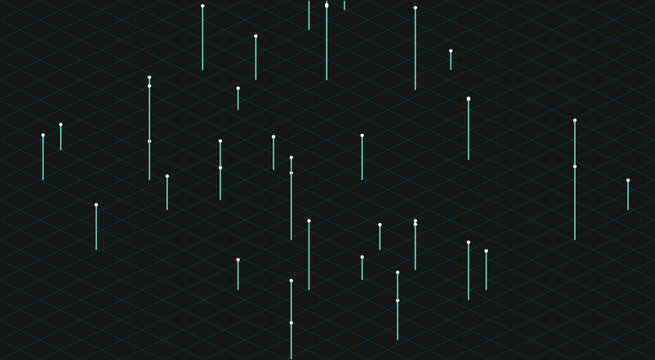 Green falling data lines matrix rain abstract technology background