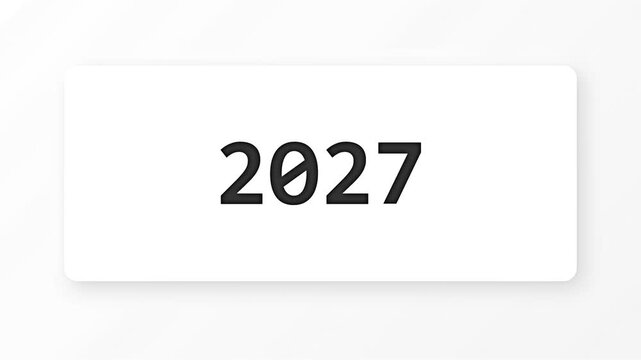2026 to 2027 number transition on a clean white background