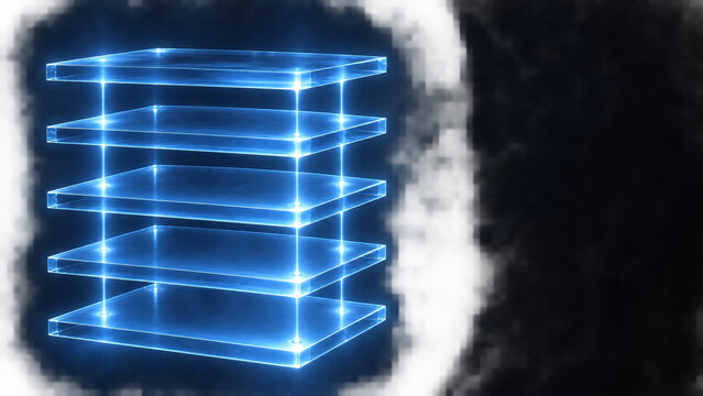 Stacked translucent layers data structure concept