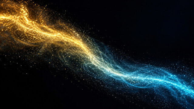 Flowing light particle stream data flow background