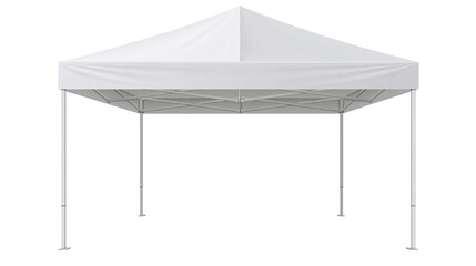 White pop-up canopy tent with metal frame, isolated on transparent background © iPNG